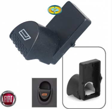 INTERRUPTOR PARA VIDRO ELETRICO DIANTEIRO LADO ESQUERDO, COMANDO MOTORISTA, PRETO/BRANCO PALIO FIRE 2001 A 2015 - AMP520.0013 ALMAPY
