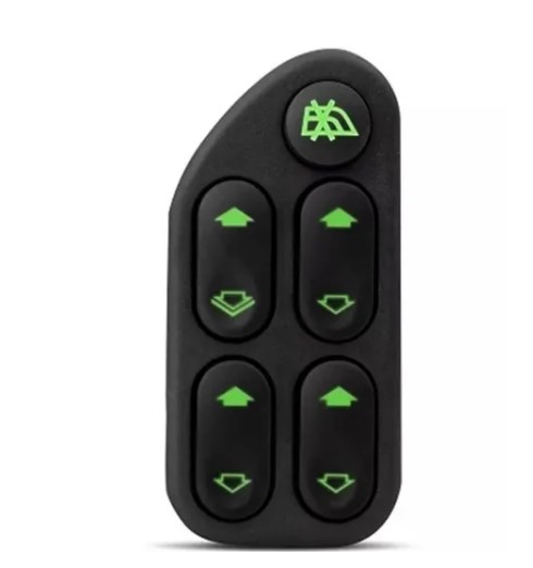 INTERRUPTOR DE VIDRO ELETRICO FORD FIESTA AMAZON APOS2002 LADO ESQUERDO QUADRUPOLO - AMP530.0004 ALMAPY 