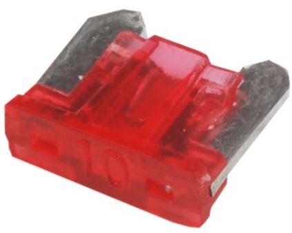 FUSIVEL MINI PERFIL BAIXO 10 AMPERES. VERMELHO- AMS17510