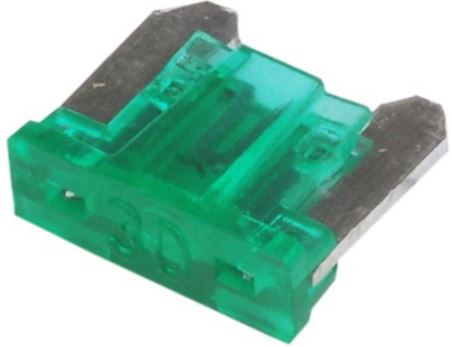 FUSIVEL MINI PERFIL BAIXO 30 AMPERES. VERDE- AMS17530