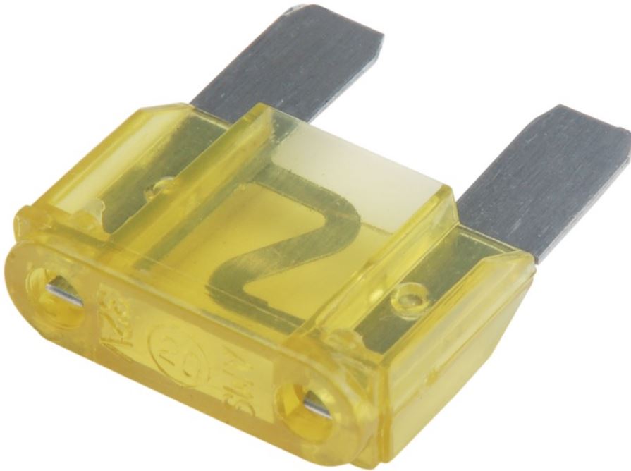 FUSIVEL MAXI LAMINA 20 AMPERES AMARELO AMS18020