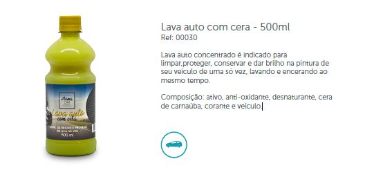 LAVA AUTO COM CERA AROMA CAR 500ML
