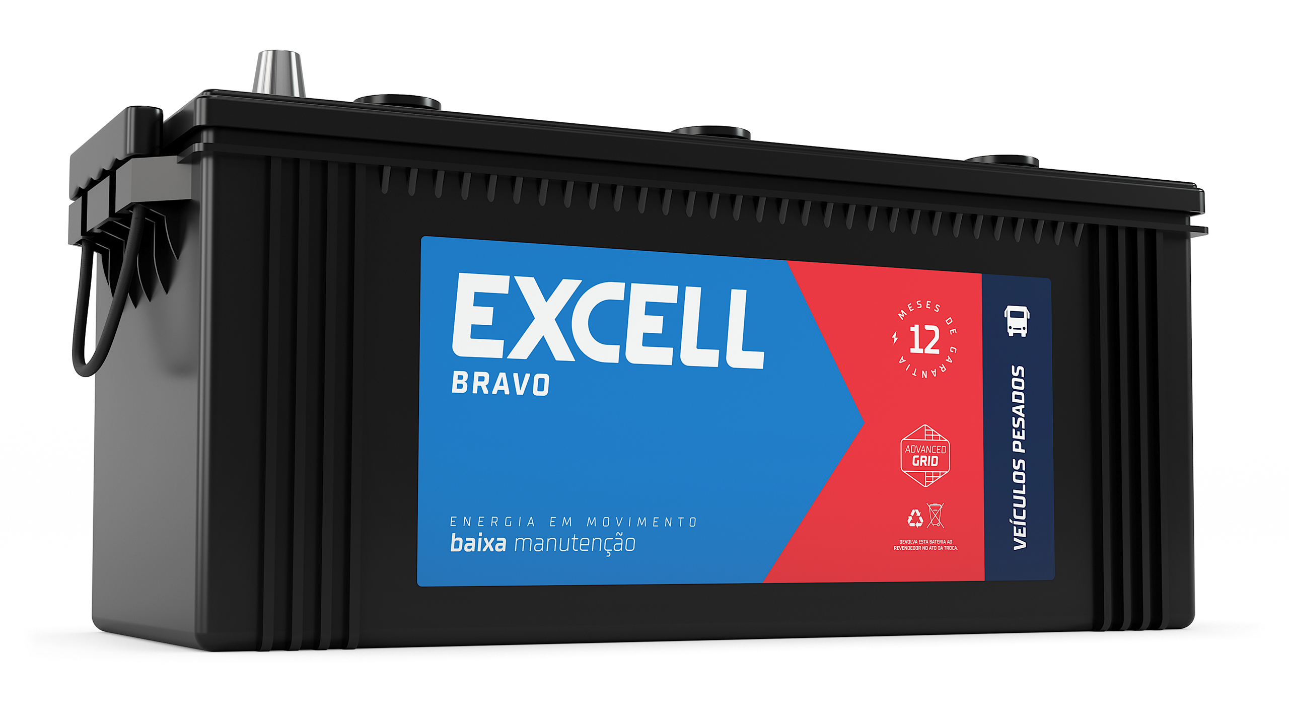 BATERIA AUTOMOTIVA EXCELL BRAVO 180AMP TD 12 MESES - BATEX180TD