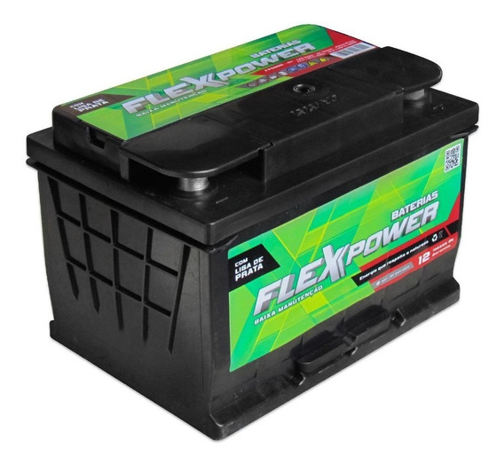 BATERIA AUTOMOTIVA FLEX POWER  EXCELL 60AMP LD 12 MESES  - BATEX60LD