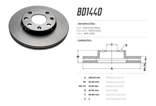DISCO FREIO CELTA 03-15 CORSA 94> GM