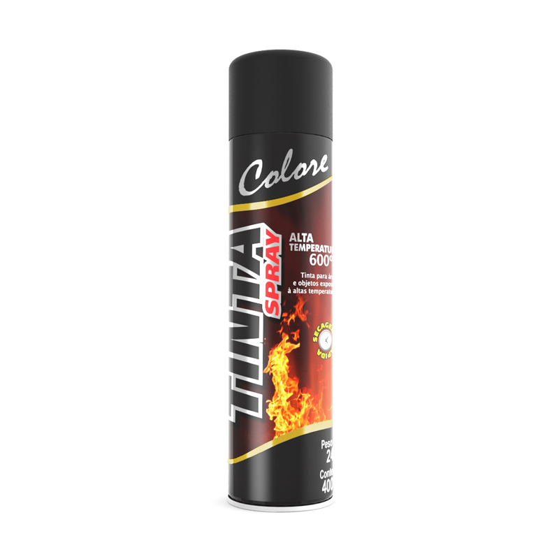 SPRAY PRETO FOSCO ALTA TEMPERATURA 400ML