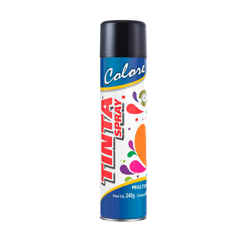 SPRAY PRETO BRILHOSO 400ML COLORE