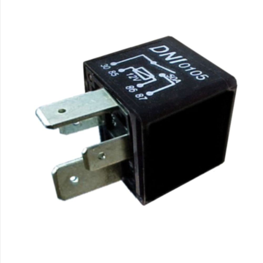 RELÉ AUXILIAR 4 TERMINAL SEM SUPORTE 12V 50 AMPERES, 2 LARGOS - DNI0105 DNI