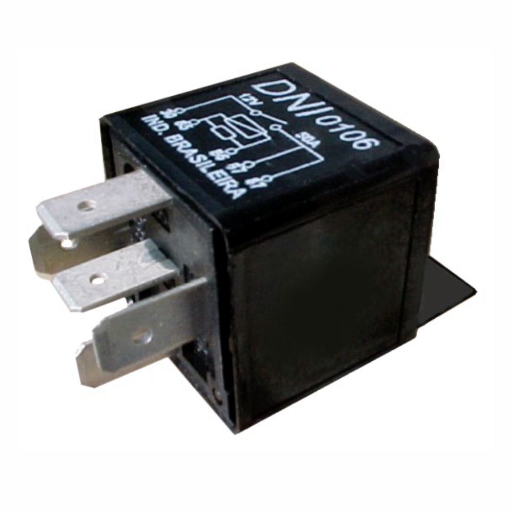 RELÉ AUXILIAR 12V 5 TERMINAIS, COM SUPORTE, 2 X 25 AMPERES - DNI0106 DNI