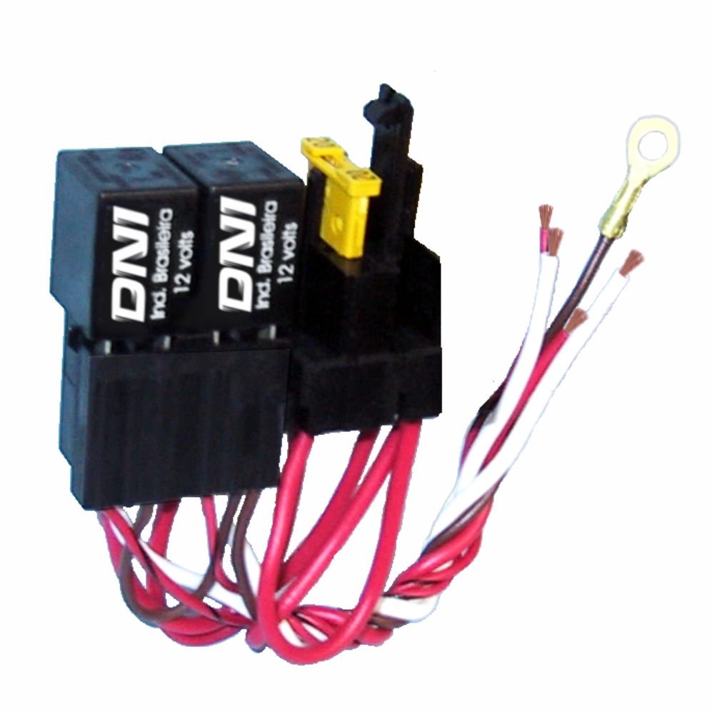 MINI RELÉS COM SOQUETE E CHICOTE 12V 30 AMPERES - DNI0108 DNI