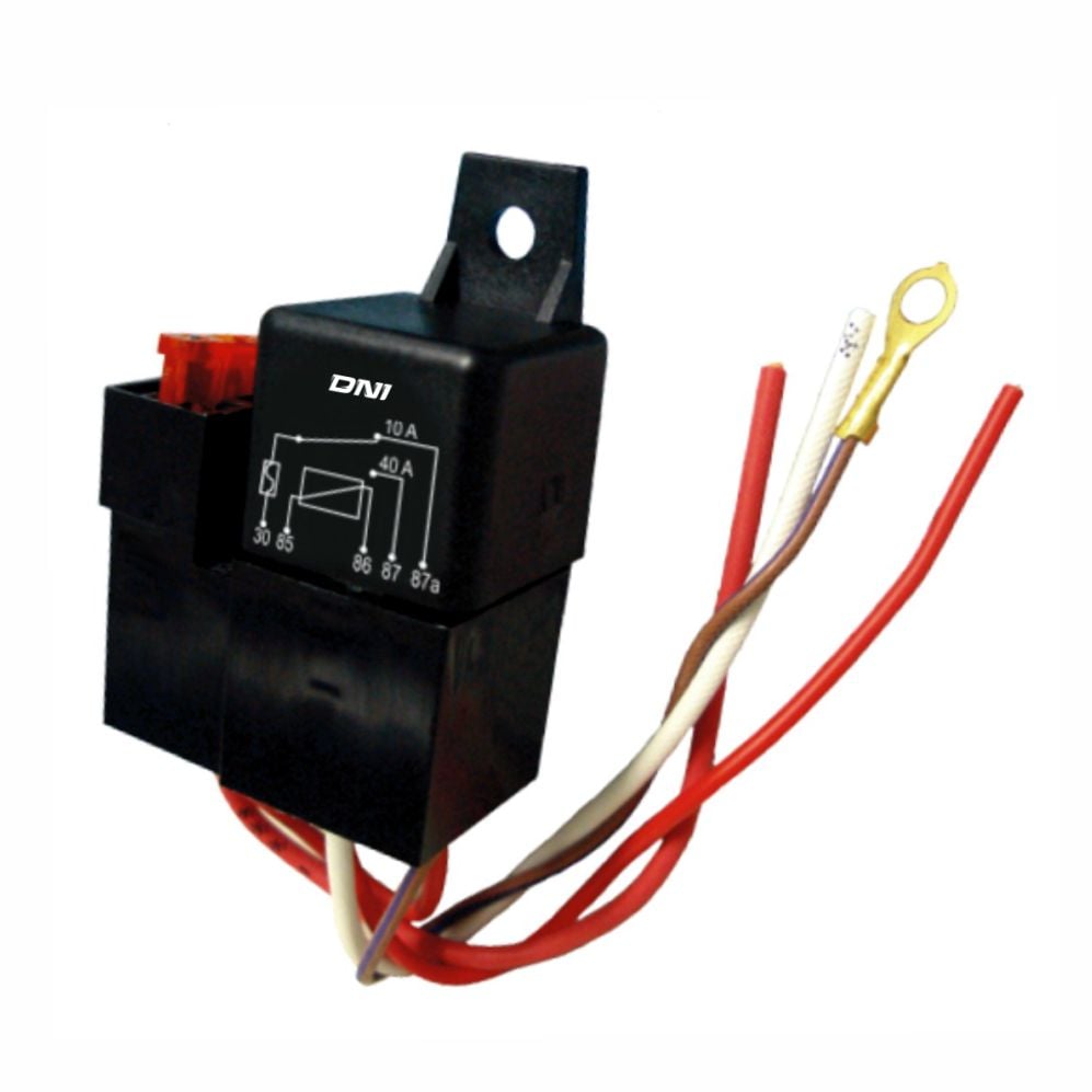 RELÉ COM SOQUETE E CHICOTE 5 FIOS REVERSOR 40 AMPERES 12V - DNI0114 DNI