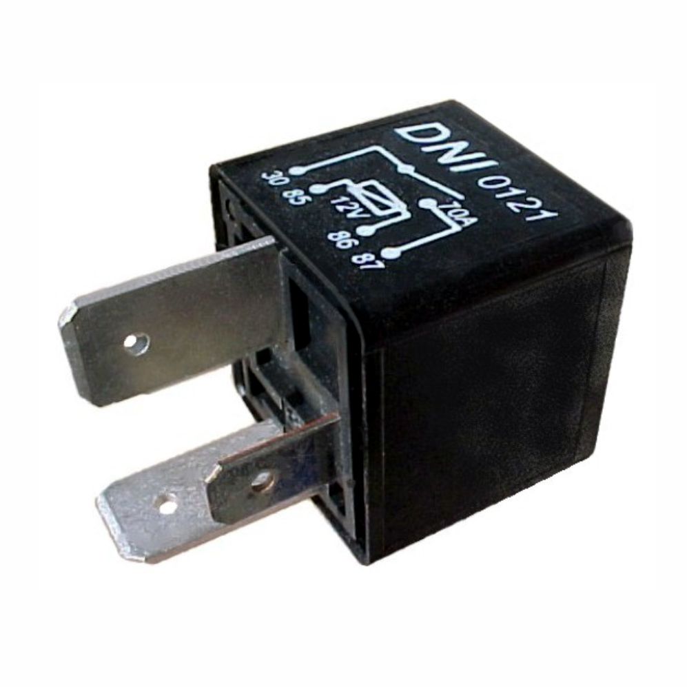 RELÉ AUXILIAR - 4 TERMINAIS, SEM SUPORTE -70 AMPERES, 2 TERMINAIS LARGOS - DNI0121 DNI