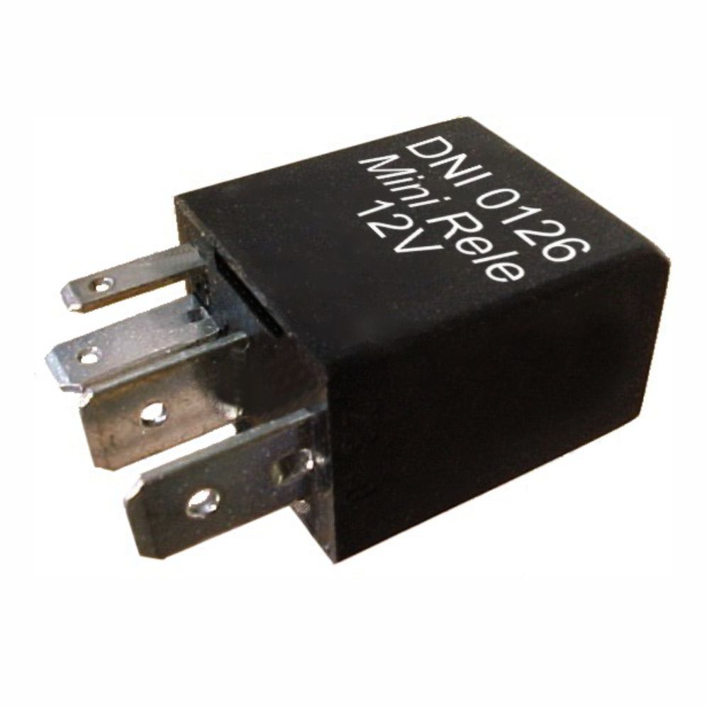 MÍNI RELÉ AUXILIAR 12V 5 TERMINAIS, SEM SUPORTE, 30/20 AMPERES, REVERSOR - DNI0126 DNI