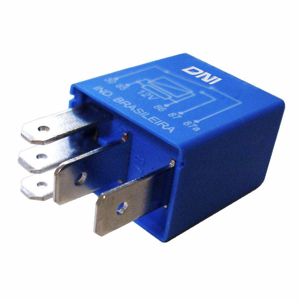 MÍNI RELÉ AUXILIAR 5 TERMINAIS, SEM SUPORTE, 12V 20/10 AMPERES GM - DNI0136  