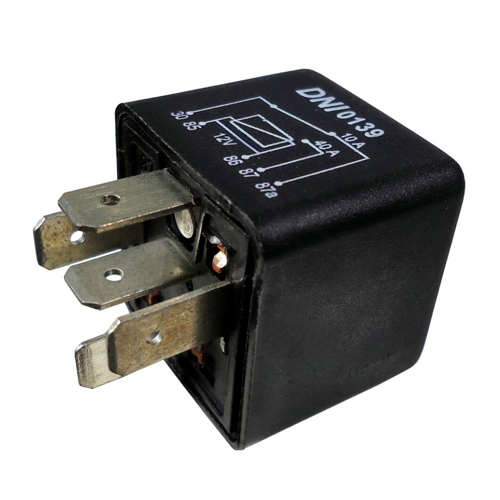 RELÉ AUXILIAR 12V 5 TERMINAIS, SEM SUPORTE, 40/10 AMPERES, REVERSOR - DNI0139 DNI