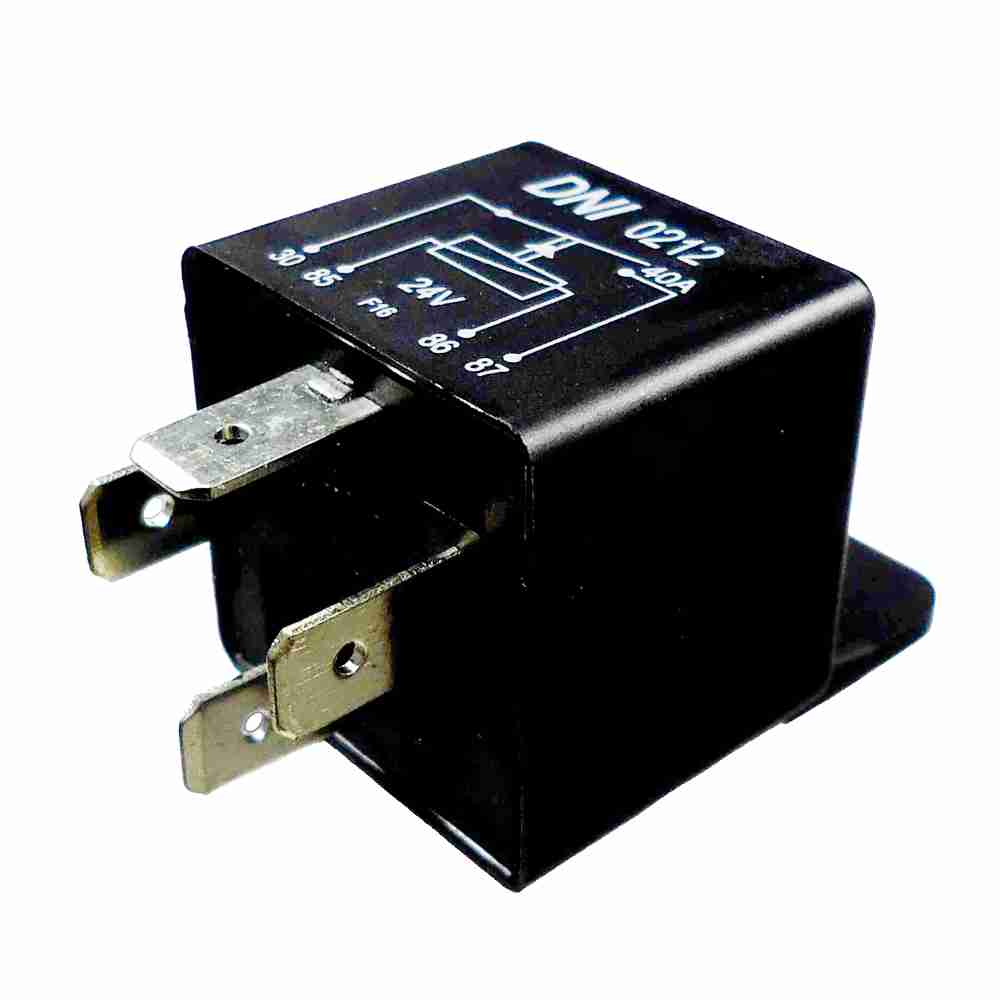 RELÉ AUXILIAR UNIVERSAL 24V 4 TERMINAIS, COM SUPORTE, 40 AMPERES - DNI0212 DNI