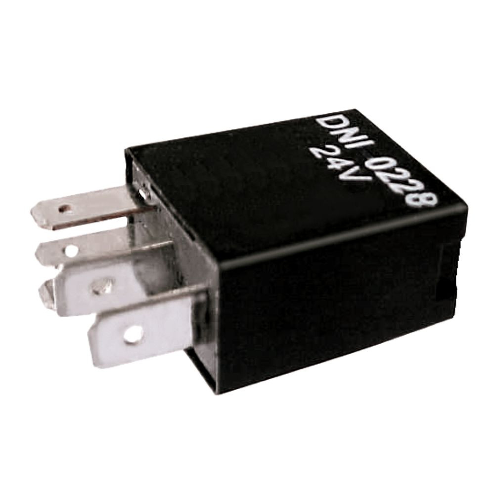 MÍNI RELÉ AUXILIAR REVERSOR 24V 5 TERMINAIS, SEM SUPORTE 20/10 AMPERES, REVERSOR, COM DIODO - DNI0228 DNI