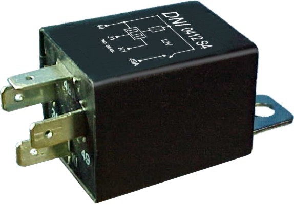 RELÉ COMANDO DO PISCA 12V 4 TERMINAIS, COM SUPORTE, 500W - DNI0412S4 DNI