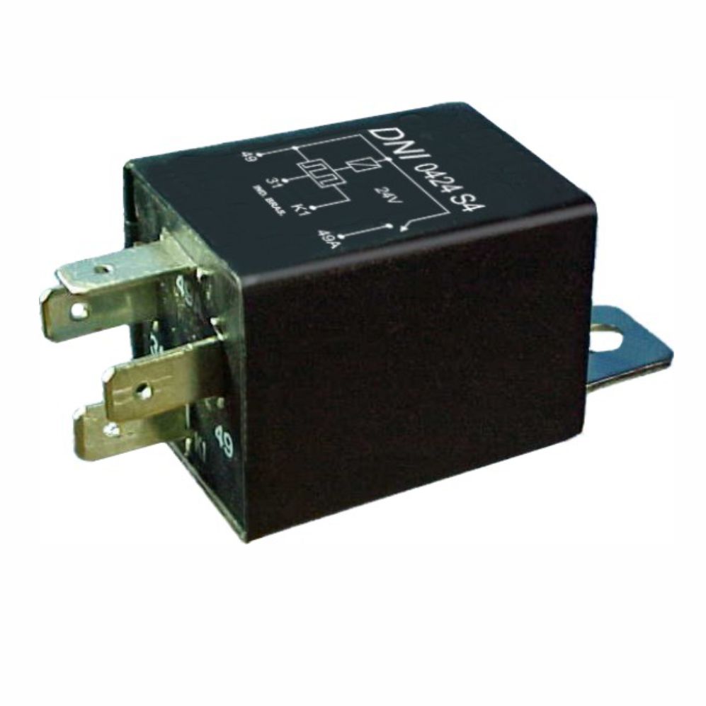 RELÉ COMANDO DO PISCA UNIVERSAL 24V 4 TERMINAIS, COM SUPORTE, 500W - DNI0424S4 DNI