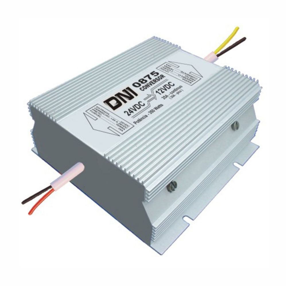 CONVERSOR 24 VDC PARA 12 VDC. 350 WATTS. 25A CONTÍNUO 30A DE PICO CAIXA METÁLICA - DNI0875 DNI