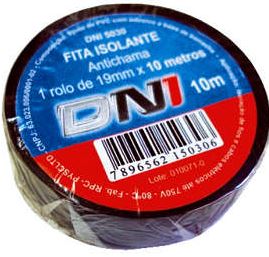 FITA EM PVC COM ADESIVO A BASE DE BORRACHA. LARGURA DE 19MM ROLO DE 10M - DNI5030 DNI