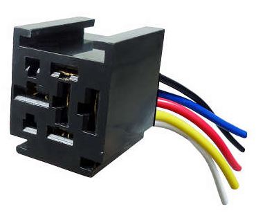 CHICOTE COM SOQUETE PARA RELÉS AUTOMOTIVOS - 5 FIOS - 12/24V - DNI7524