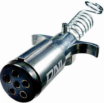 TOMADA ELÉTRICA PARA ENGATE  6 POLOS MACHO ( MÓVEL ) - ALUMINIO ( POLIDO ) REFORÇADA - DNI8362 DNI