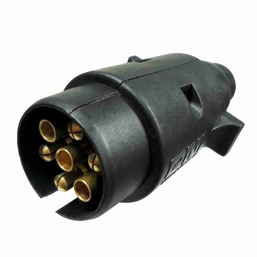 TOMADA ENGATE POLARIZADA REDONDA 07POLOS MACHO NYLON - DNI8376  