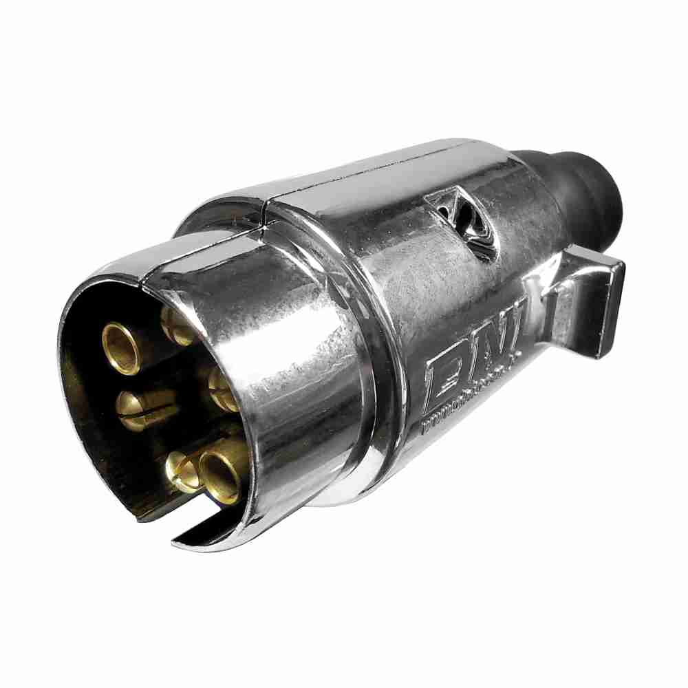 TOMADA ELÉTRICA PARA ENGATE REDONDA 12/24V 6 POLOS - MACHO (MÓVEL) PLÁSTICA - DNI8381 DNI