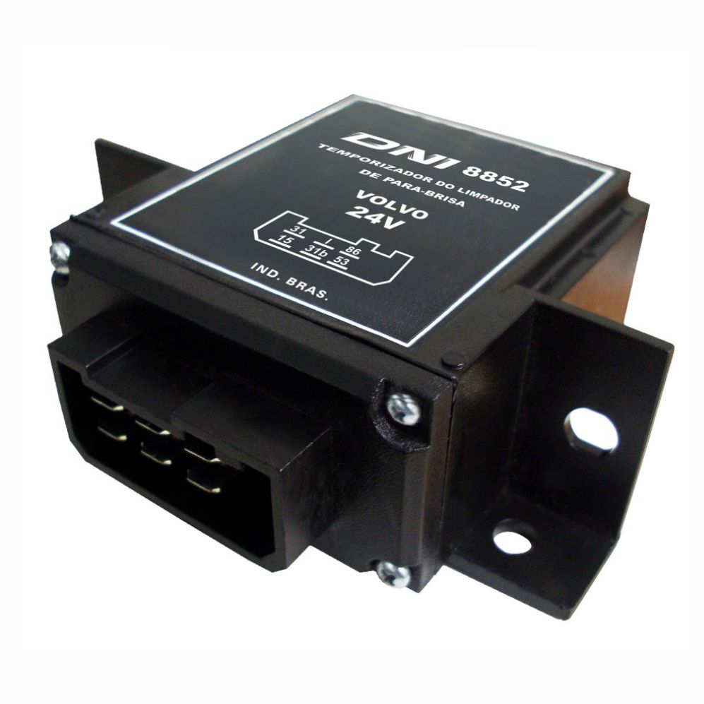 RELÉ DE LIMPADOR DE PÁRA-BRISA 24V 6 TERMINAIS, COM SUPORTE - DNI8852 DNI