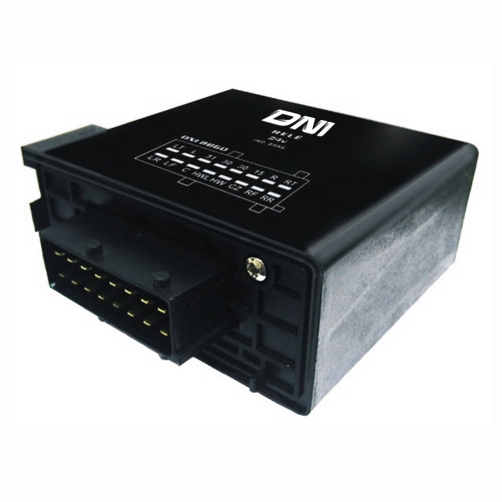 RELÉ COMANDO DO PISCA 24V 16 TERMINAIS, COM SUPORTE - DNI8860 DNI