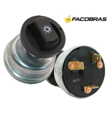 INTERRUPTOR LUZ FORD CARGO 3 TERMINAIS COM BOTAO DE LUZ  - FACOBRAS 9101088