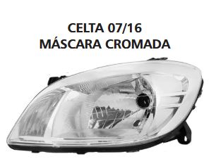 FAROL PRINCIPAL LADO DIREITO GM CELTA 2007 A 2016 - FORT938D FORTLUZ