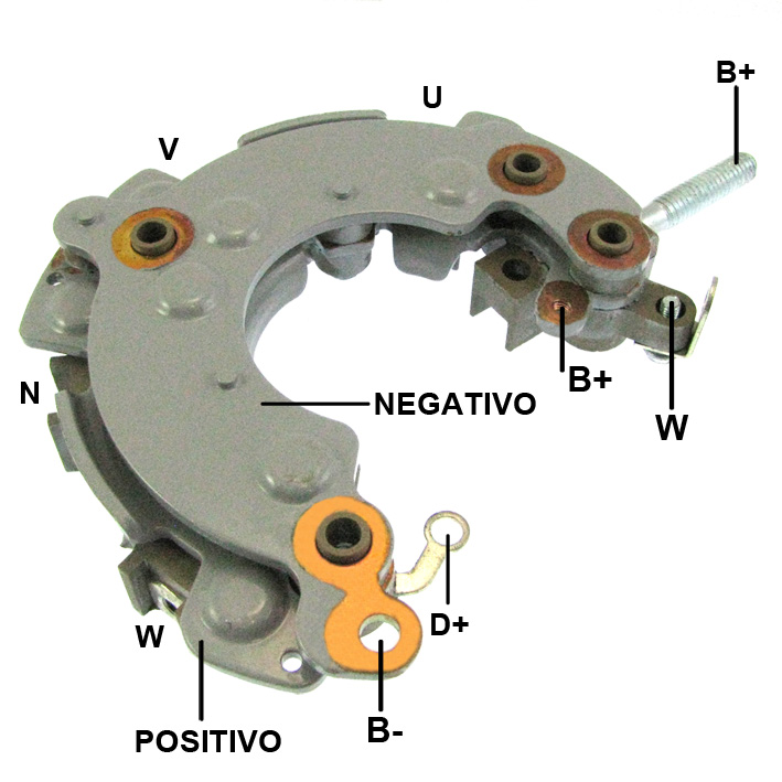 PLACA RETIFICADORA ALTERNADOR DENSO CATERPILLAR CAMINHOES 50A (GAUSS) - GA1316