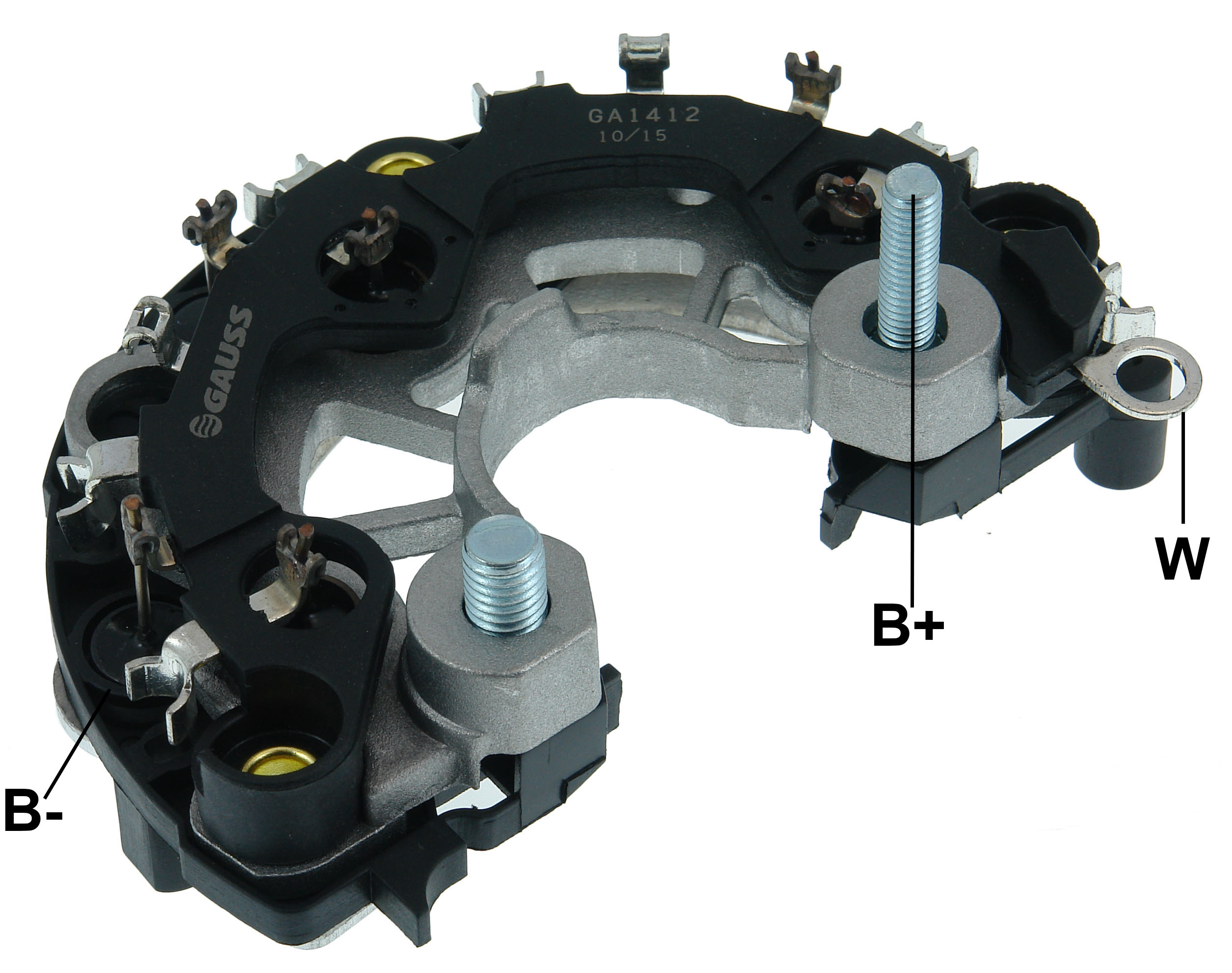 PLACA RETIFICADORA ALTERNADOR FORD FIESTA / ESCORT 130A - GA1412  