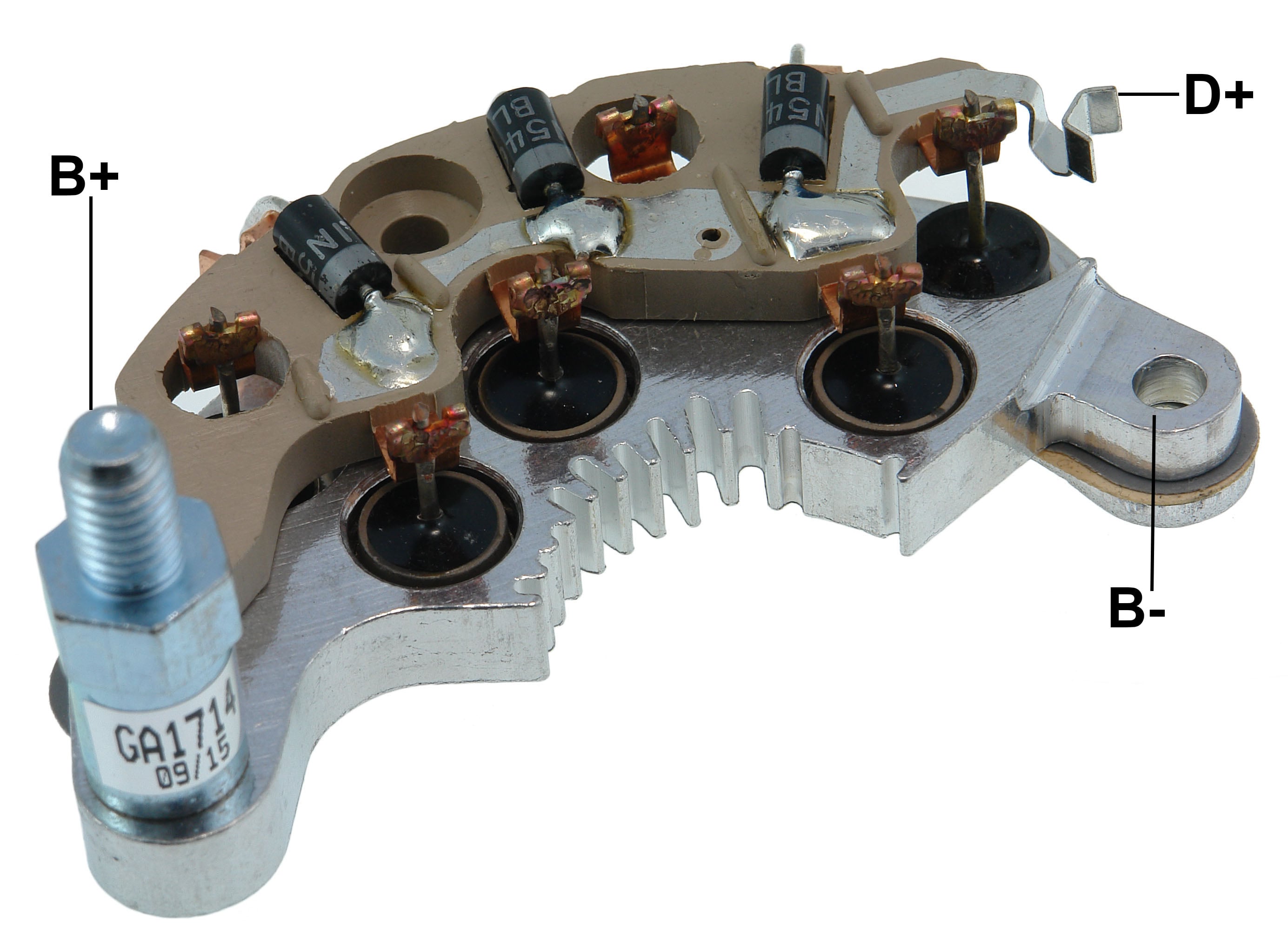 PLACA RETIFICADORA ALTERNADOR GM CORSA WIND ASTRA DELCO 120A - GA1714  
