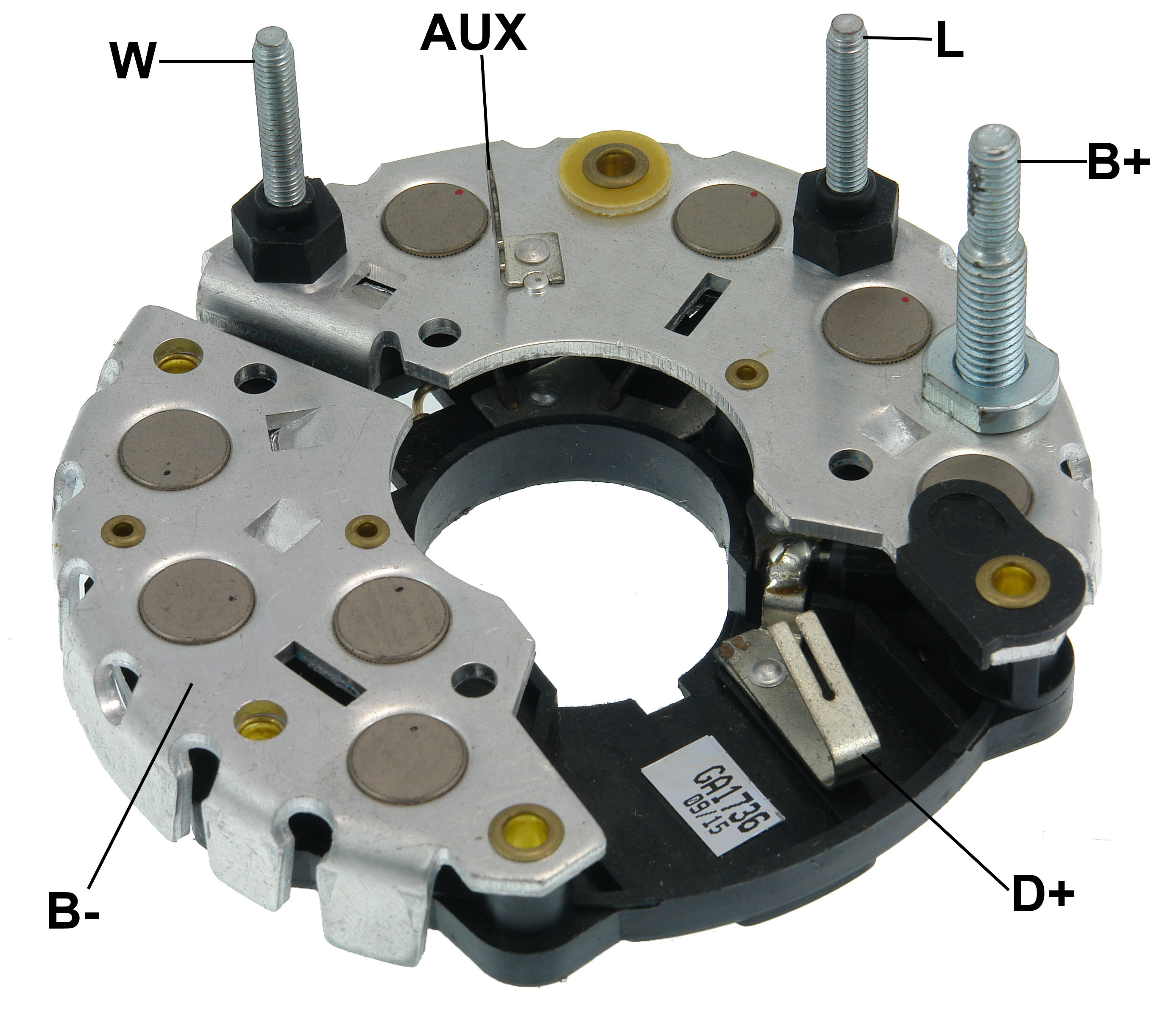 PLACA RETIFICADORA ALTERNADOR BOSCH CUMMINS130A  - GA1736  