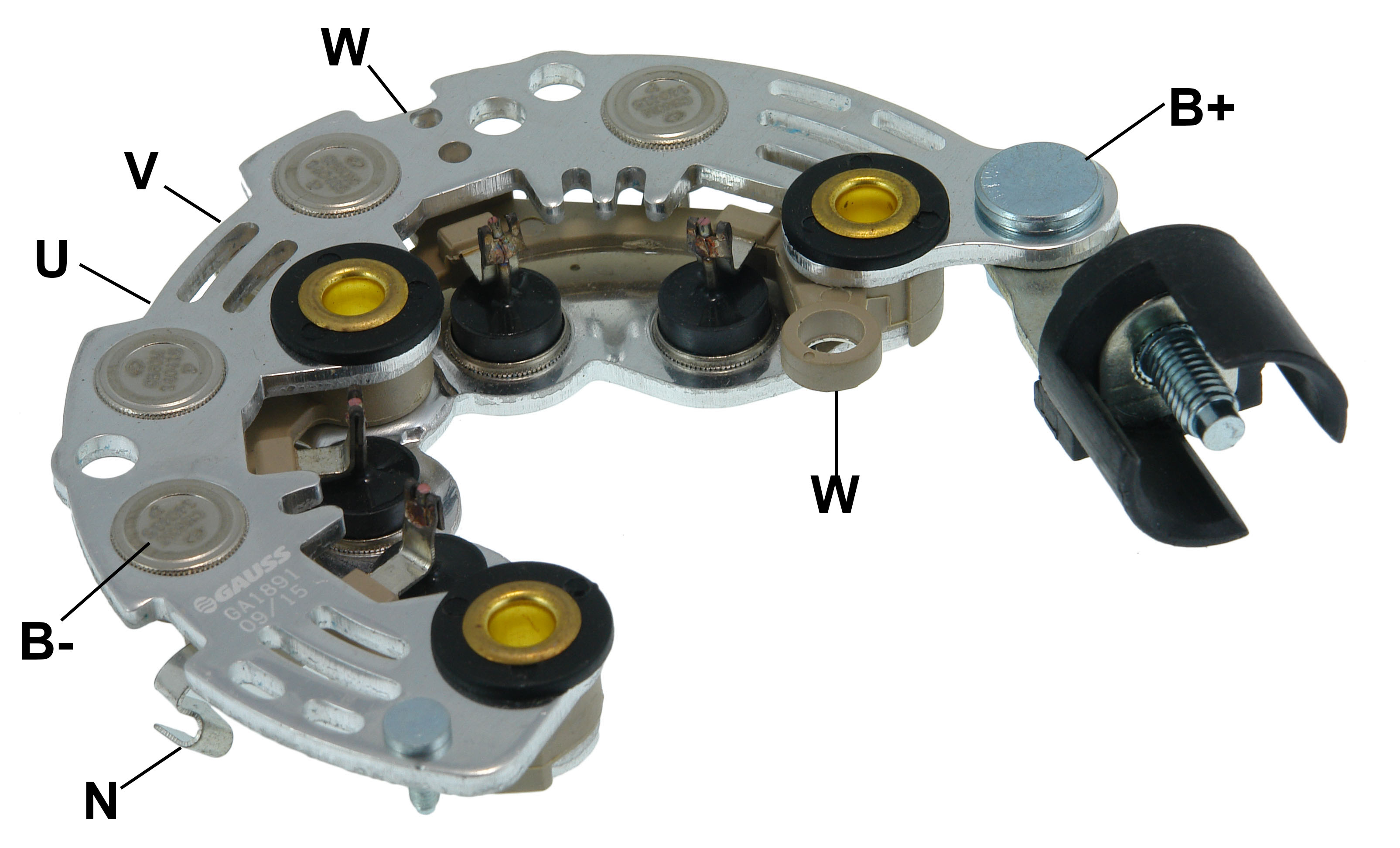 PLACA RETIFICADORA ALTERNADOR FORD FOCUS  ECOSPORT  MONDEO- GAUSS - GA1891  