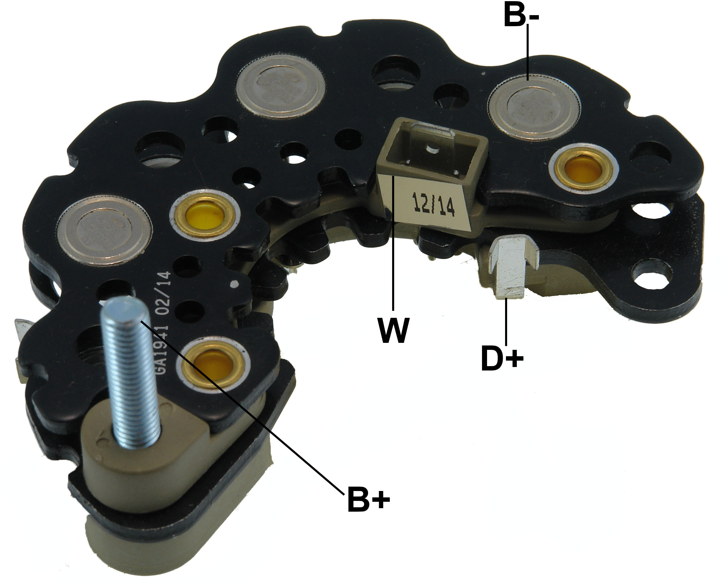 PLACA RETIFICADORA ALTERNADOR DELCO  HYSTER  MARINE - GAUSS GA1941