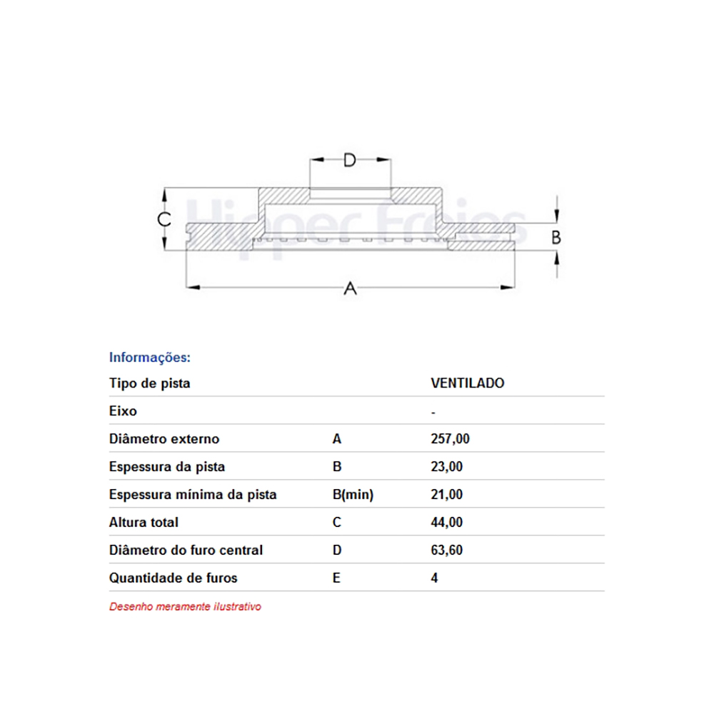 DISCO FREIO FIESTA 11> VENTILADO FORD