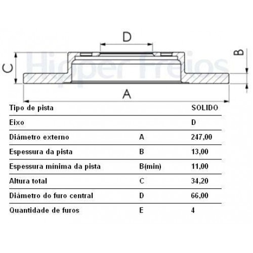 DISCO FREIO DIANT 206 98> PEUGEOT