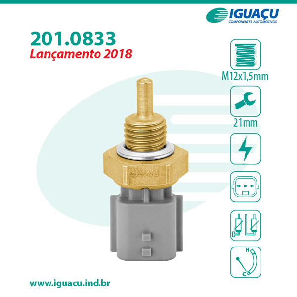 SENSOR TEMPERATURA AGUA REANAULT LOGAN SANDERO KANGOO 1.6 8V. 16V. - IGUAÇU 201.0833