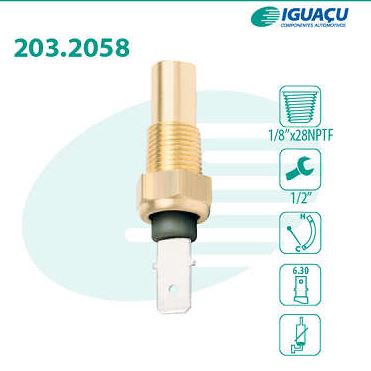 SENSOR DE TEMPERATURA HYUNDAI ACENT, ELANTRA - 203.2058 IGUAÇU