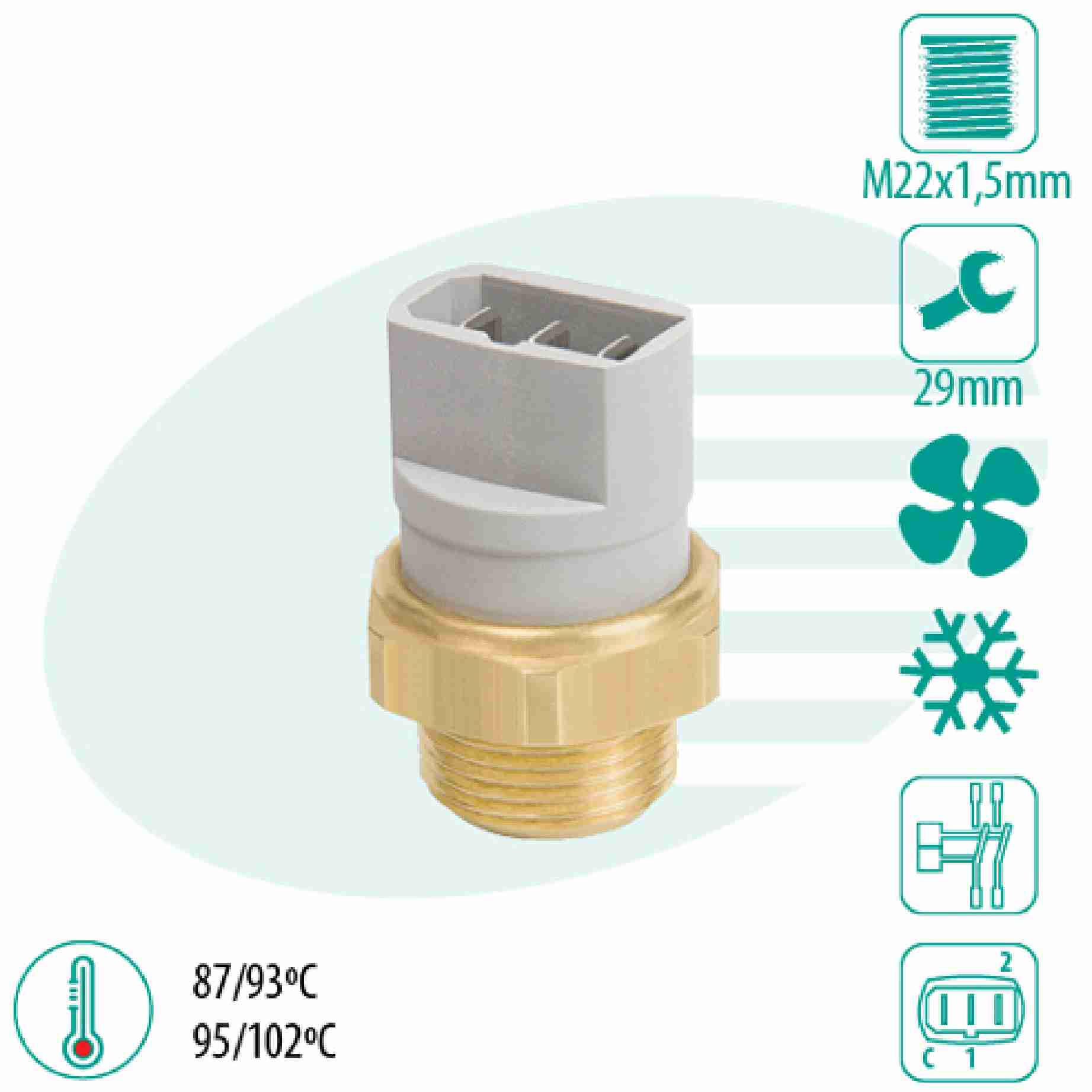SENSOR TEMPERATURA RADIADOR (CEBOLÃO)  FORD/VW (71787/93) - IG301.0417-87/93