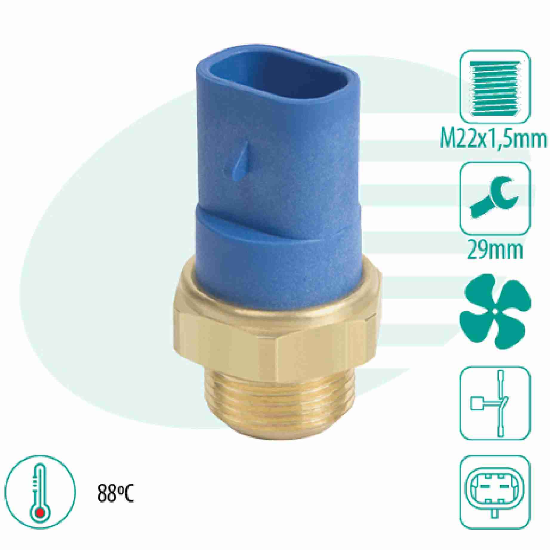 SENSOR TEMPERATURA RADIADOR (CEBOLÃO)  ASTRA 94... C/AR(74188) - IG301.0441-88