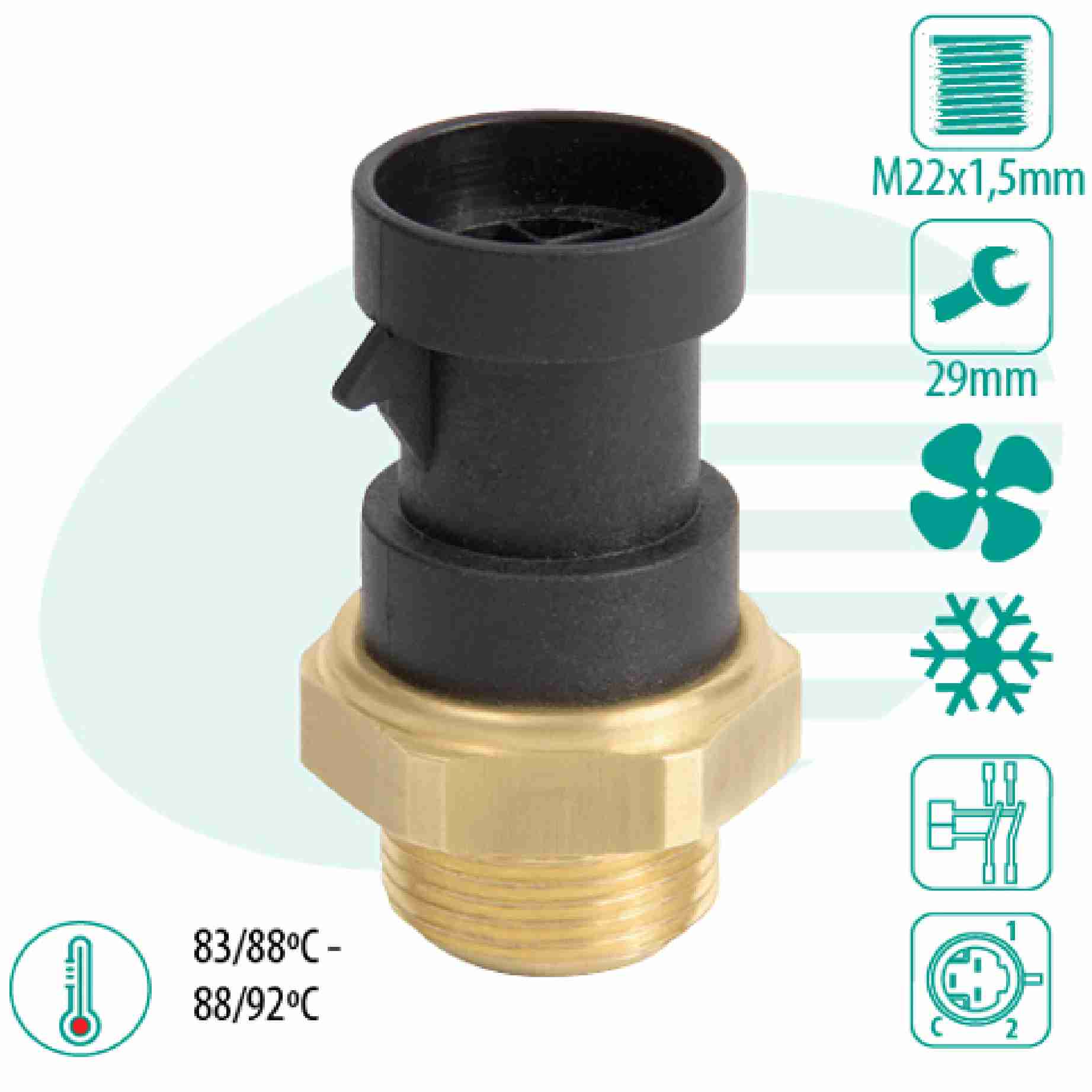 SENSOR TEMPERATURA RADIADOR (CEBOLÃO)  BRAVA-DUCATO BOXER - IG301.0447-88/92