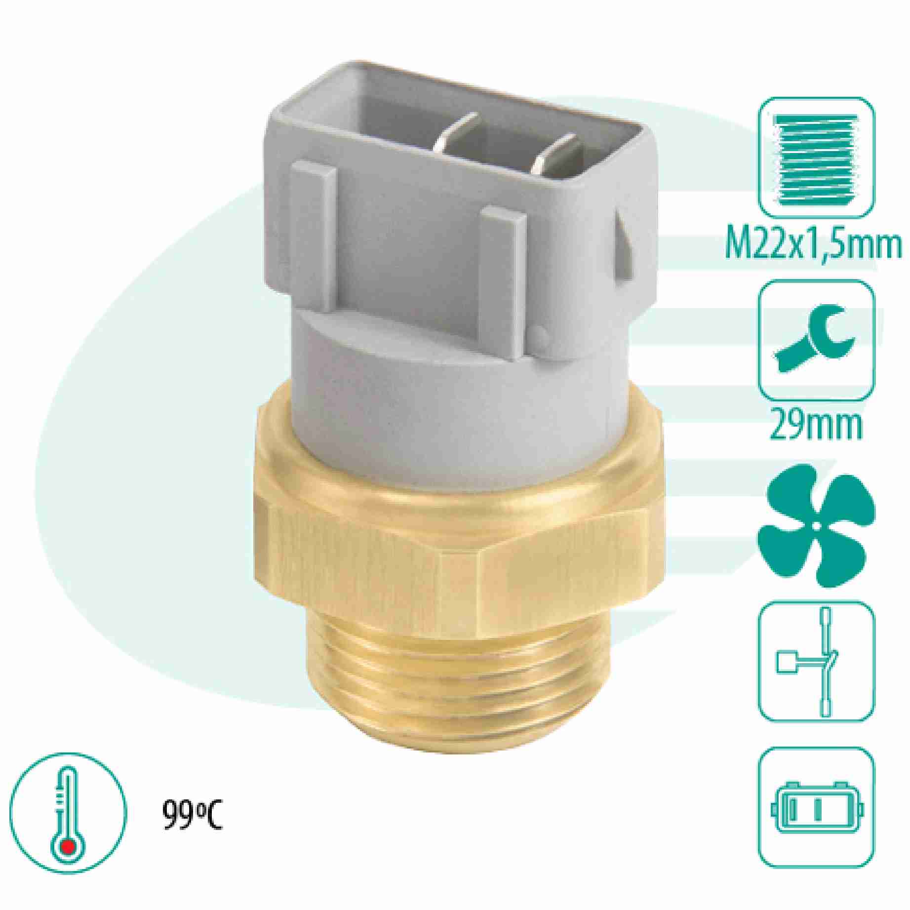 SENSOR TEMPERATURA RADIADOR (CEBOLÃO)  GOL/LOGUS CINZA - IG301.0458-99