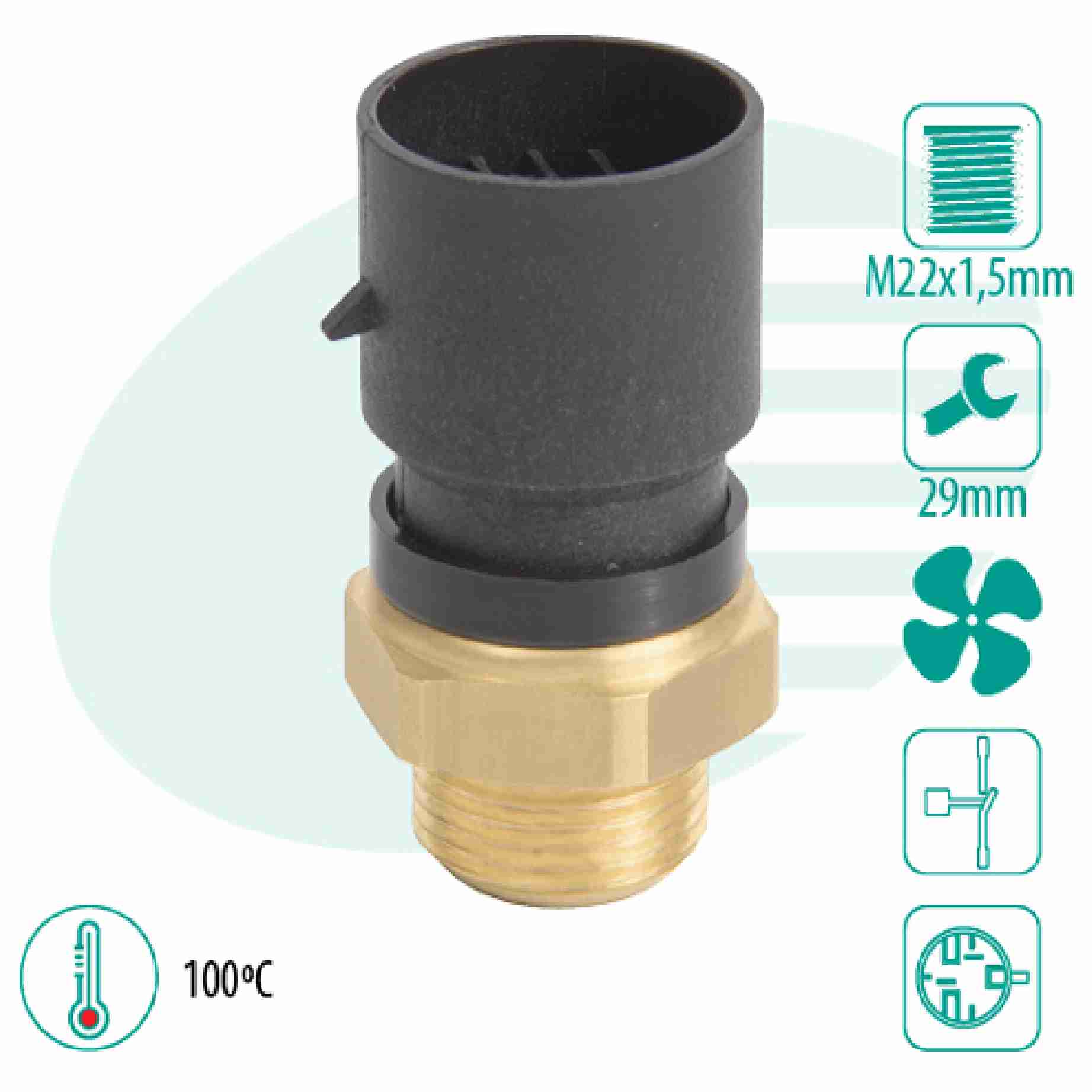 SENSOR TEMPERATURA RADIADOR (CEBOLÃO)  CORSA 100C(768100) - IG301.0468-100