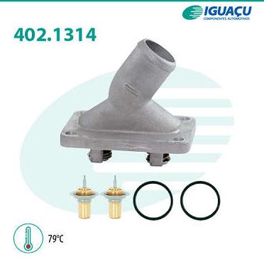 VÁLVULA TERMOSTÁTICA COM CARCAÇA GM E NISSAN MOTORES DIESEL S10 E FRONTIER - 402.1314-79 IGUAÇU