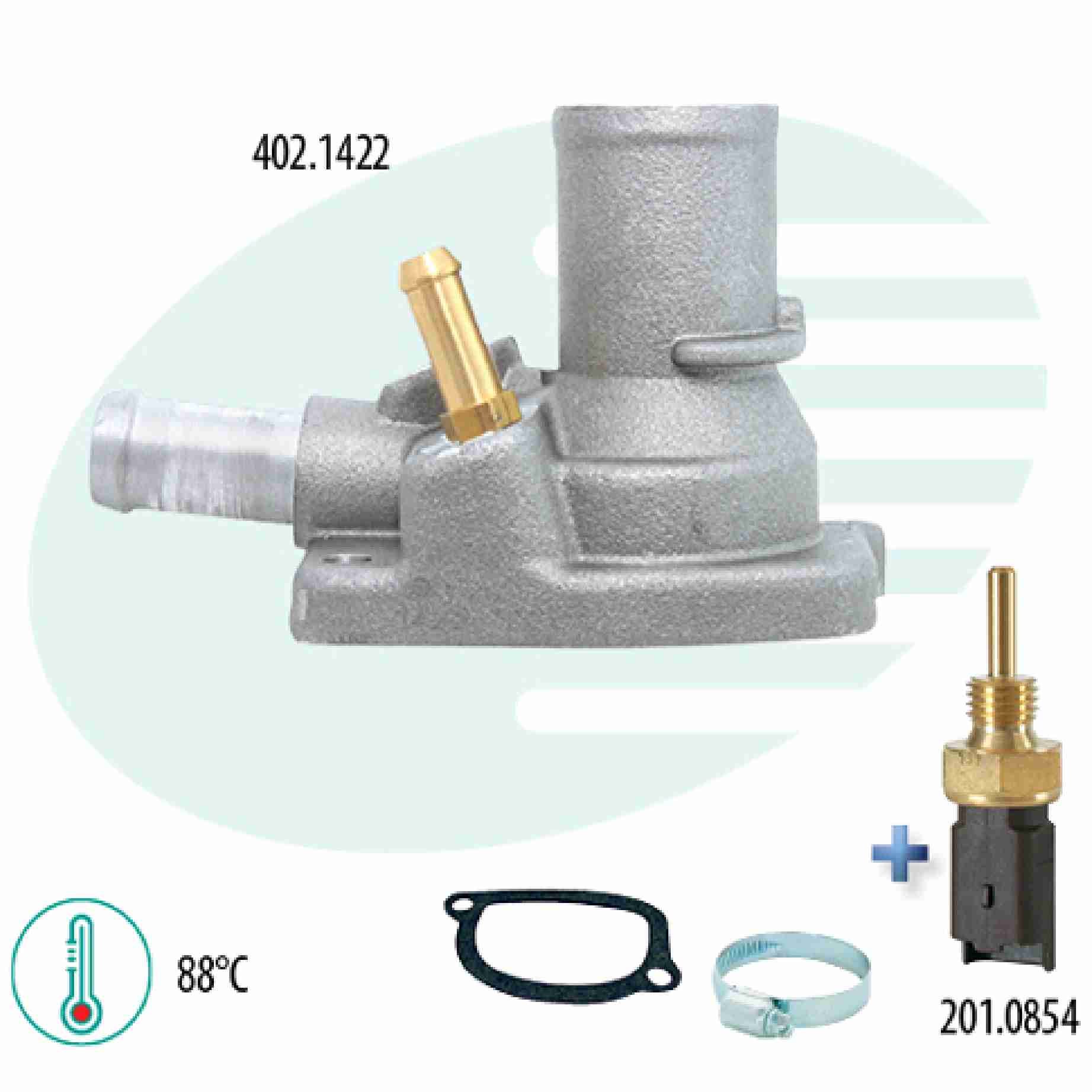 VALVULA TERMOSTATICA COM CARCAÇA FIAT PALIO FIRE MOTOR EVO - IGUAÇU IG601.3034-88